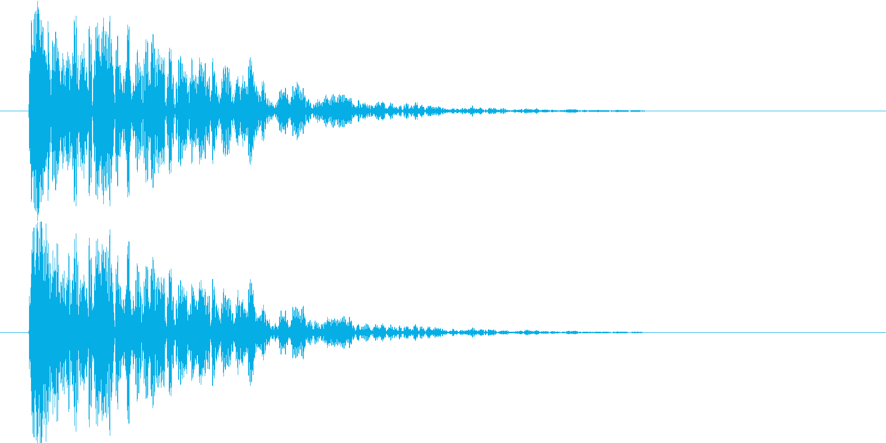 余韻短め 中規模な爆発音の再生済みの波形