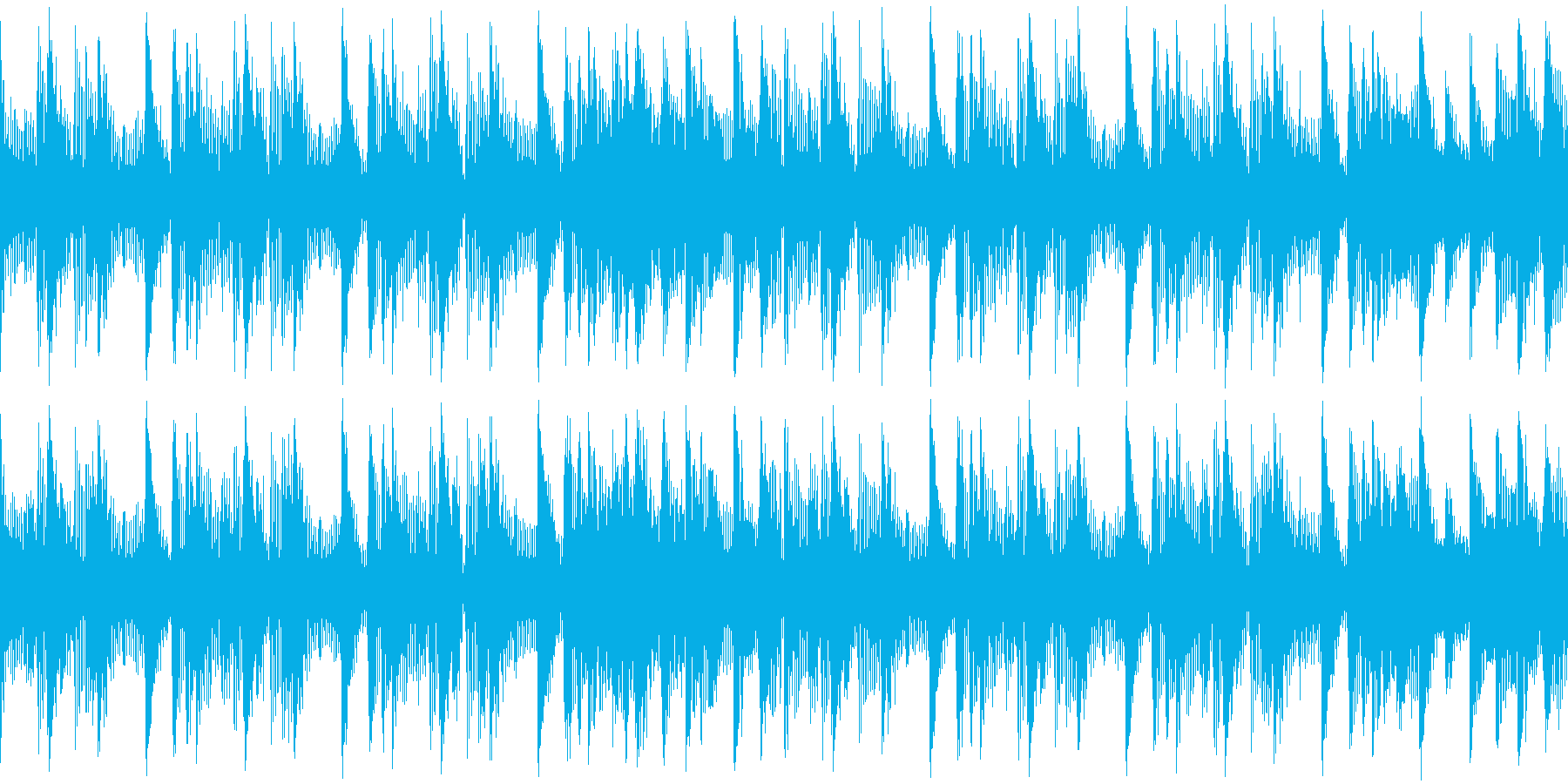 淡々としたリズムを刻む楽曲です。の再生済みの波形