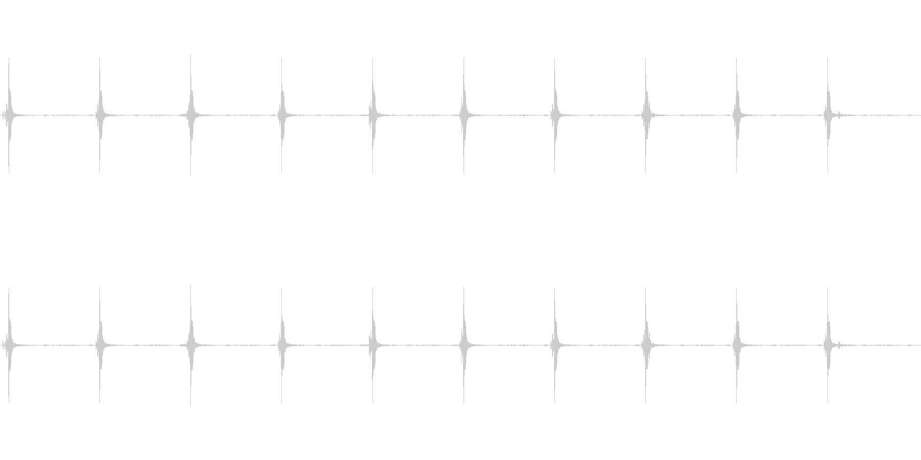 古い時計の音。10秒ループの未再生の波形