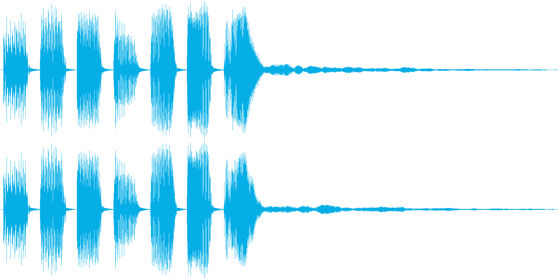【クイズ】キレの良い出題音2(残響付)の再生済みの波形