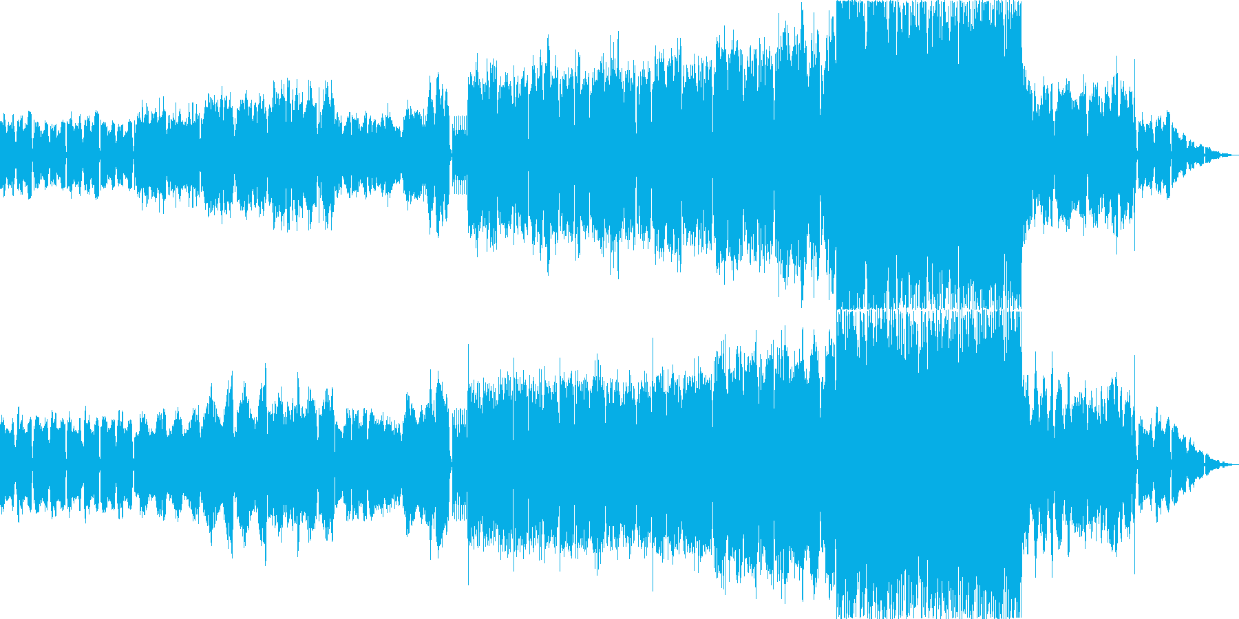 爽やかに盛り上がってゆく楽曲の再生済みの波形
