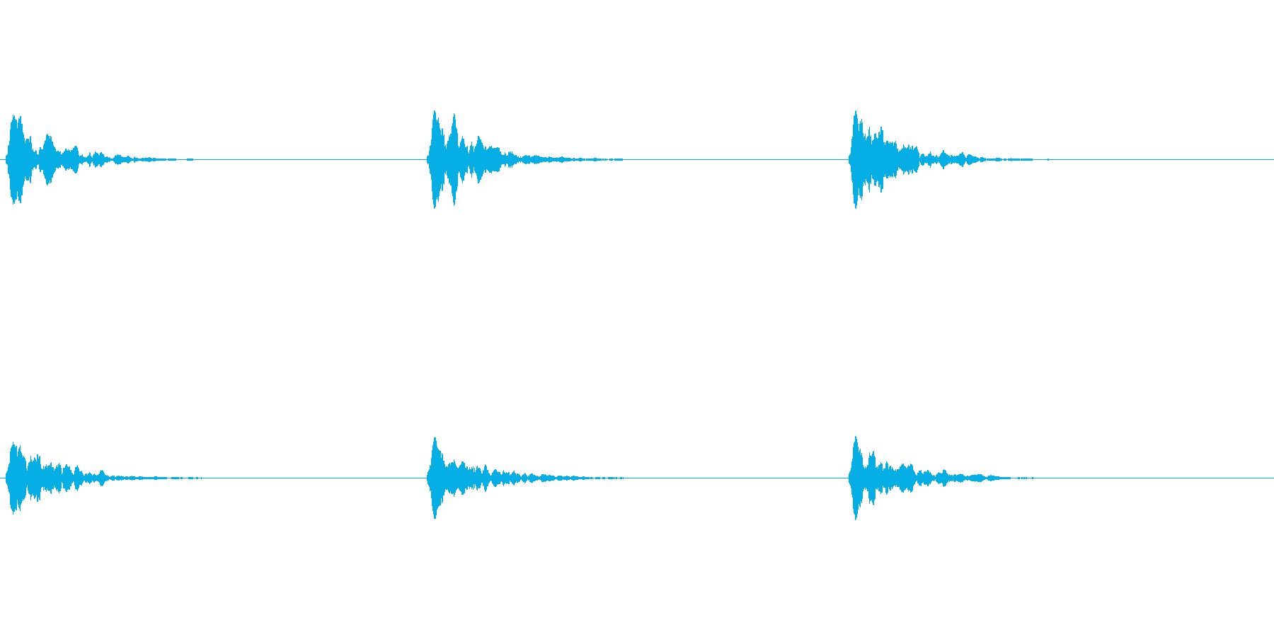 グロッケン(鉄琴)の音を少し加工しましたの再生済みの波形