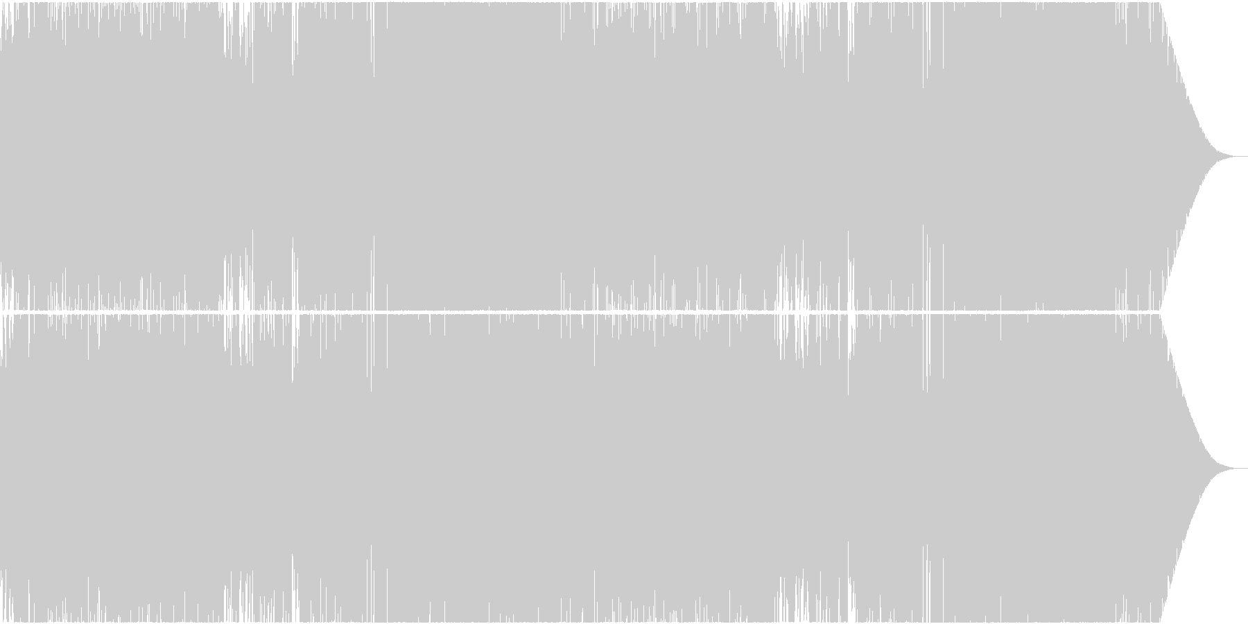 テンポ速めの熱い戦闘曲の未再生の波形