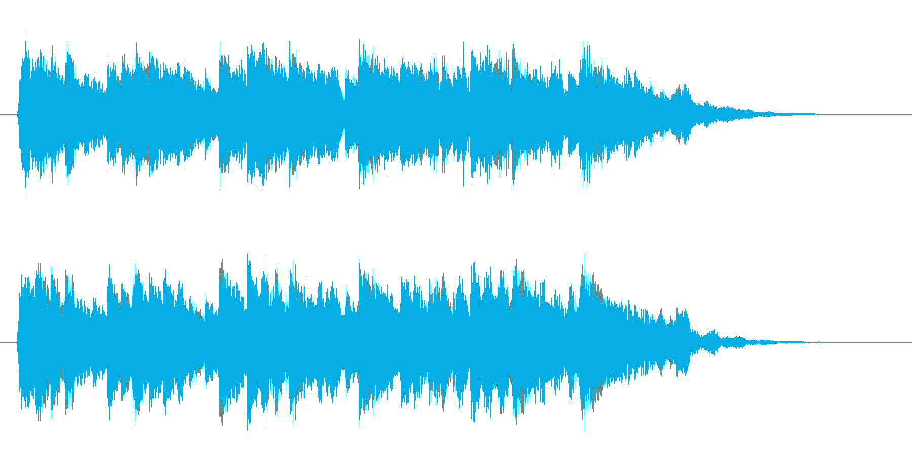 優しいピアノのジングル曲、サウンドロゴの再生済みの波形