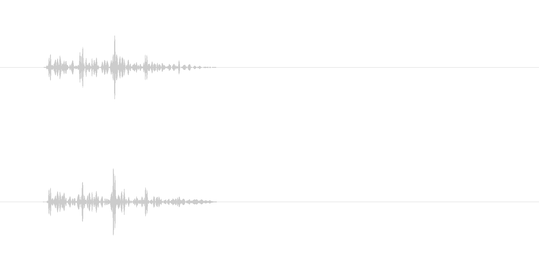 カッ(カッティングのようなクリック音)の未再生の波形