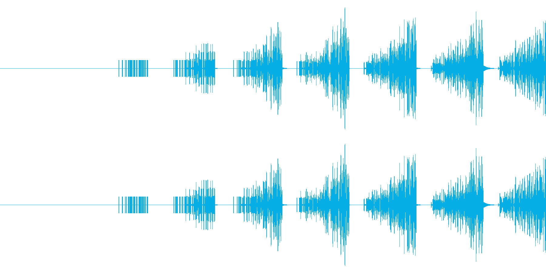 ザザザザザッ(ゲーム系の逃走音)の再生済みの波形