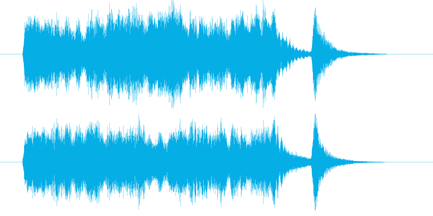 厳かで険しい感じの重厚な短い曲の再生済みの波形