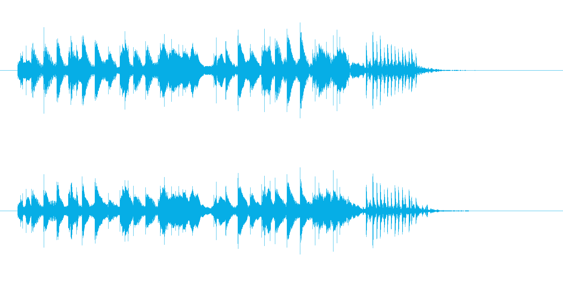 軽やかな木琴打楽器音(ジングル、転換)の再生済みの波形