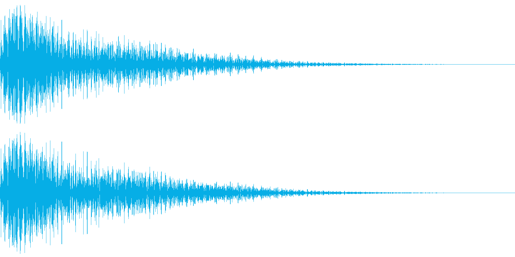 明るく厚みのあるボタン音(ジャン)の再生済みの波形