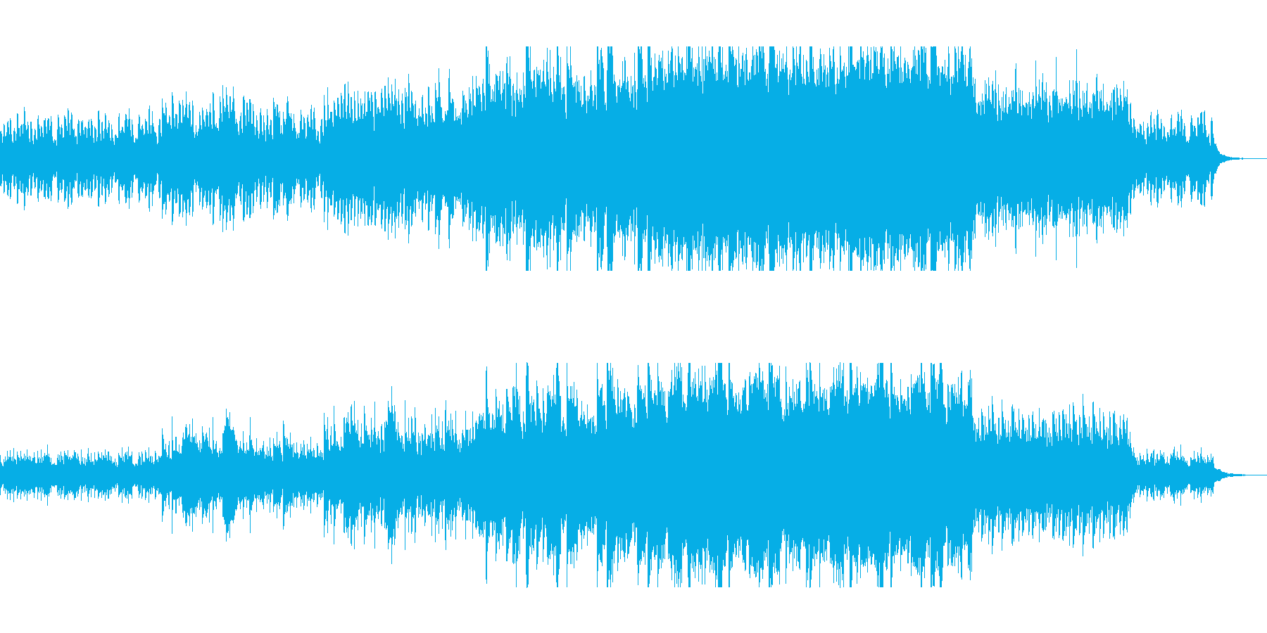 幻想的なピアノリフが続くおぼろげな楽曲の再生済みの波形