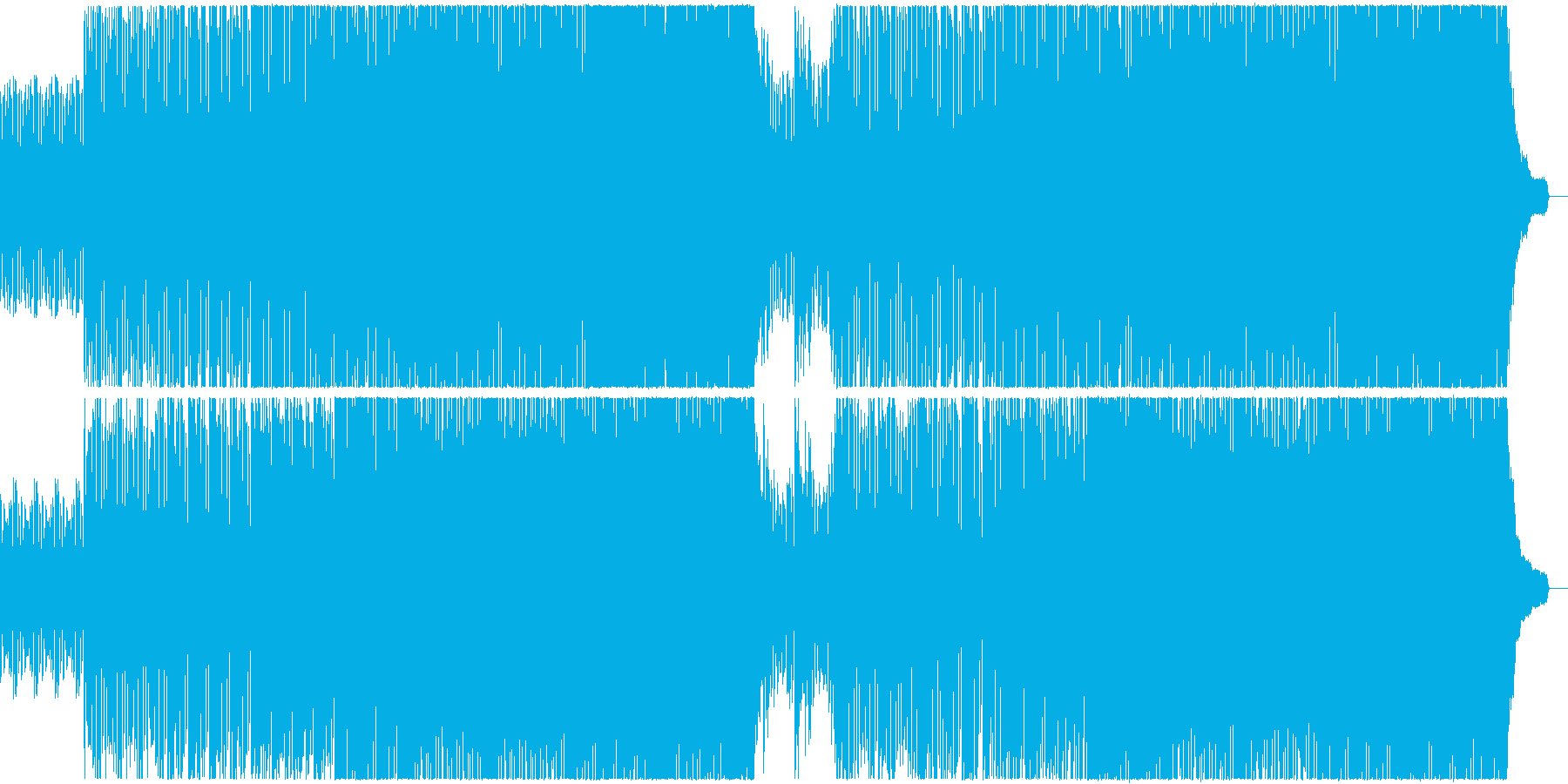 ピアノの機械的な曲の再生済みの波形