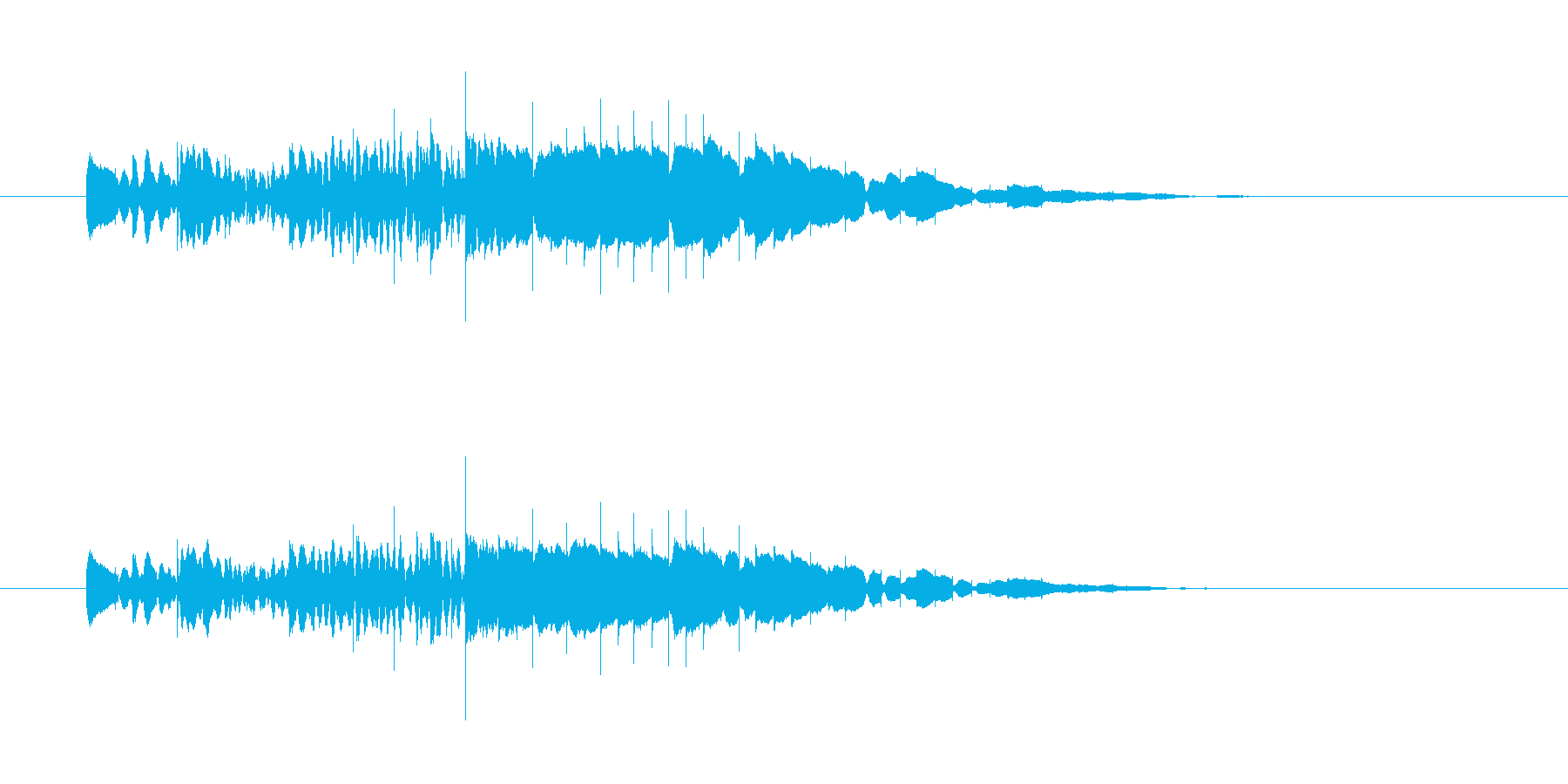 ピロロロロロロン(木琴の音、お知らせ音)の再生済みの波形