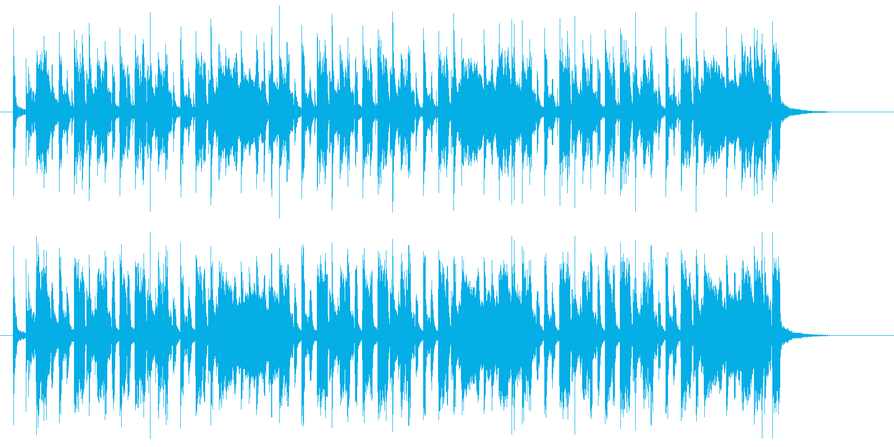 アップテンポな明るい音楽の再生済みの波形