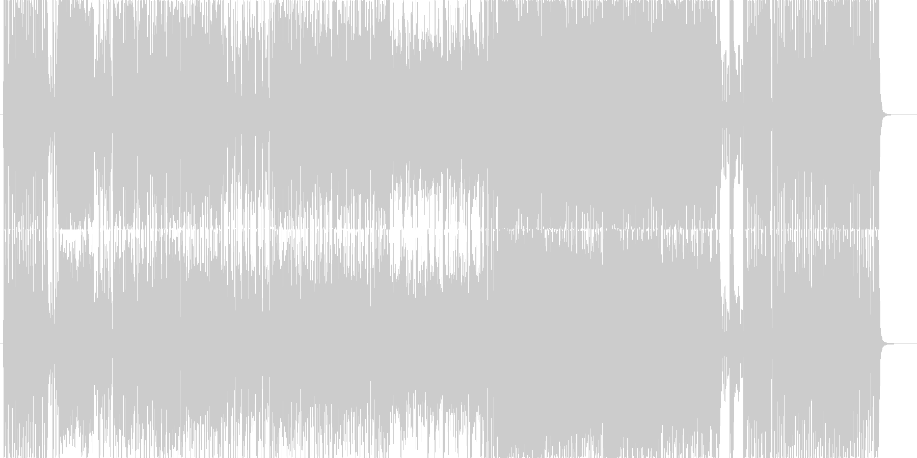 ブラスメインのおしゃれで疾走感のある曲の未再生の波形