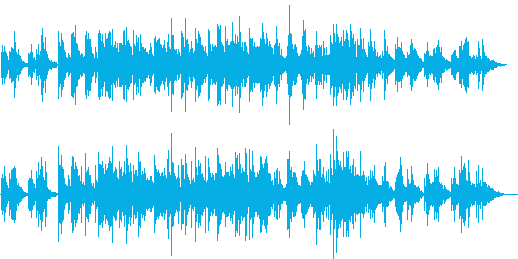 ピアノとストリングスの優しい曲03の再生済みの波形