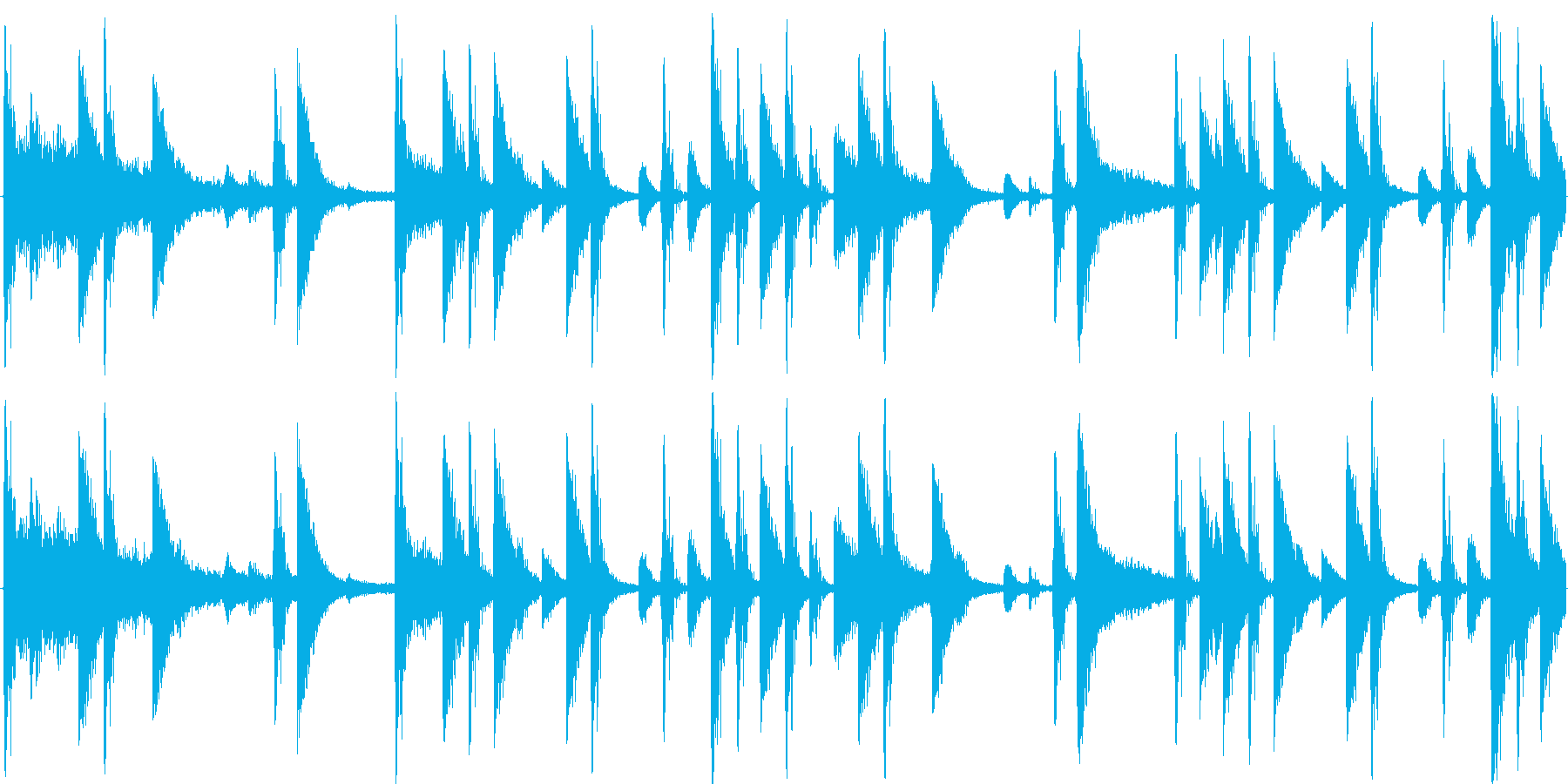ロックのドラムをイメージした楽曲です。の再生済みの波形