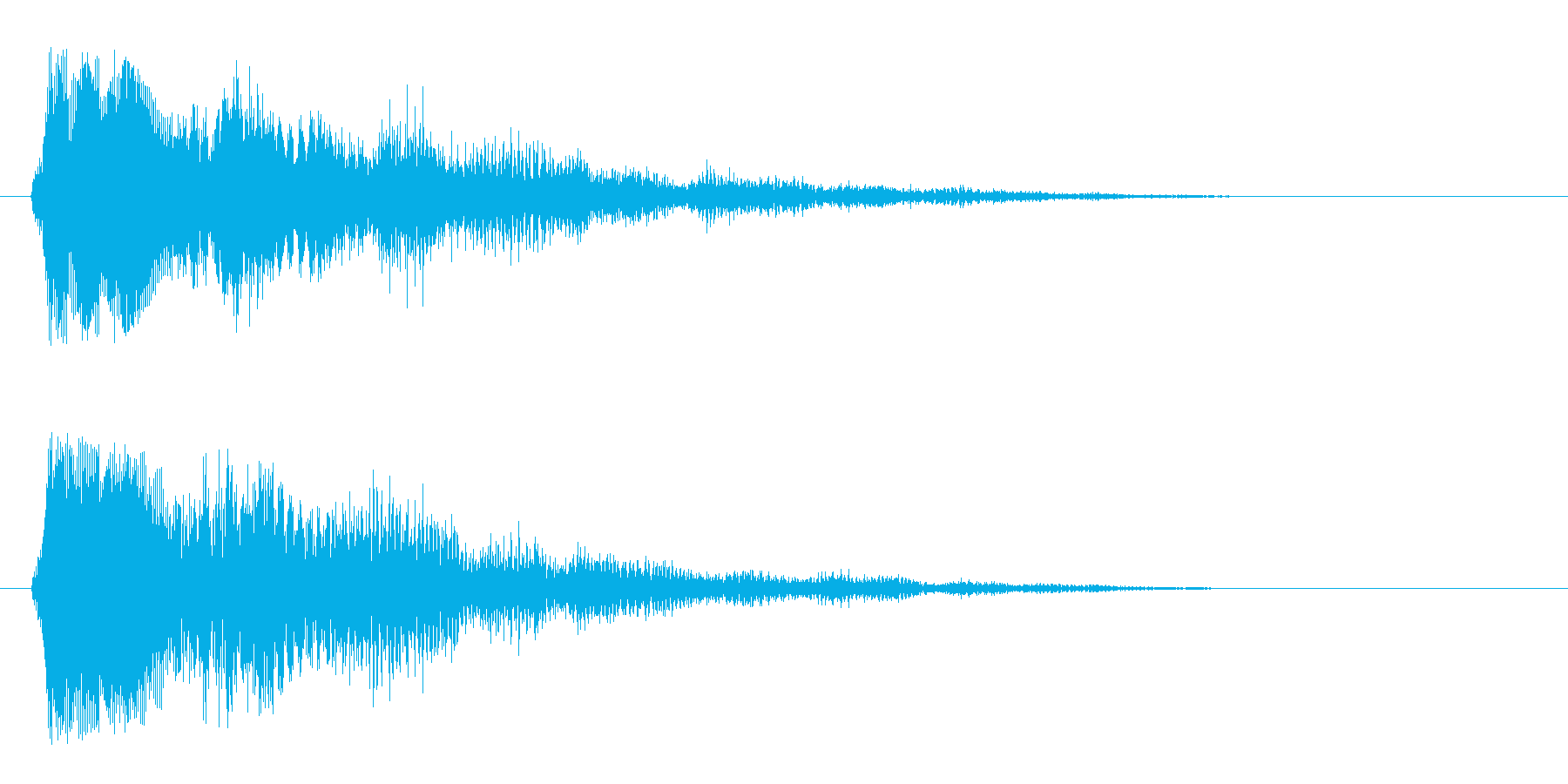 チュイーン↑(光るような明るい決定音)の再生済みの波形