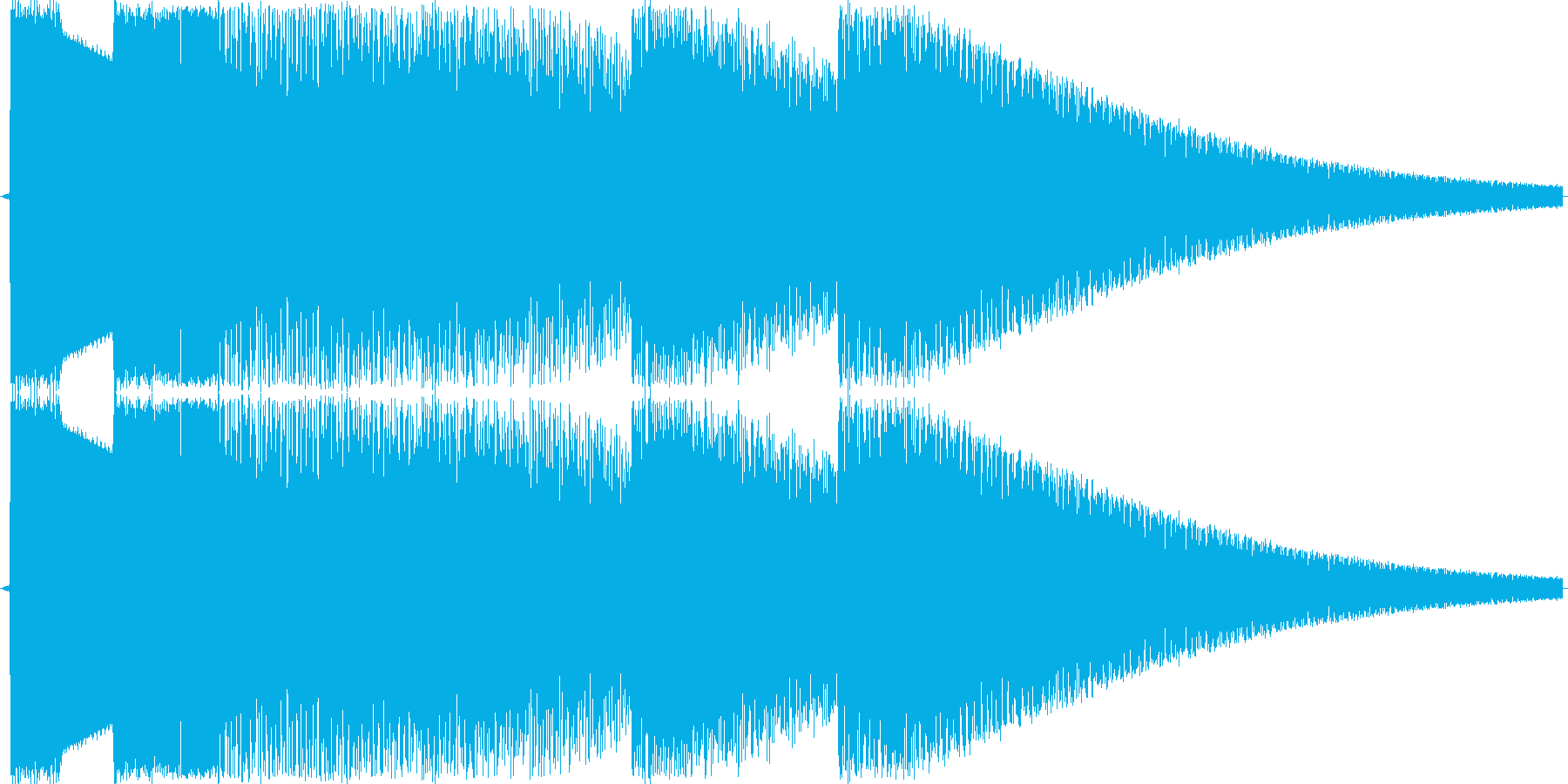 機械音のチャイムのジングルですの再生済みの波形