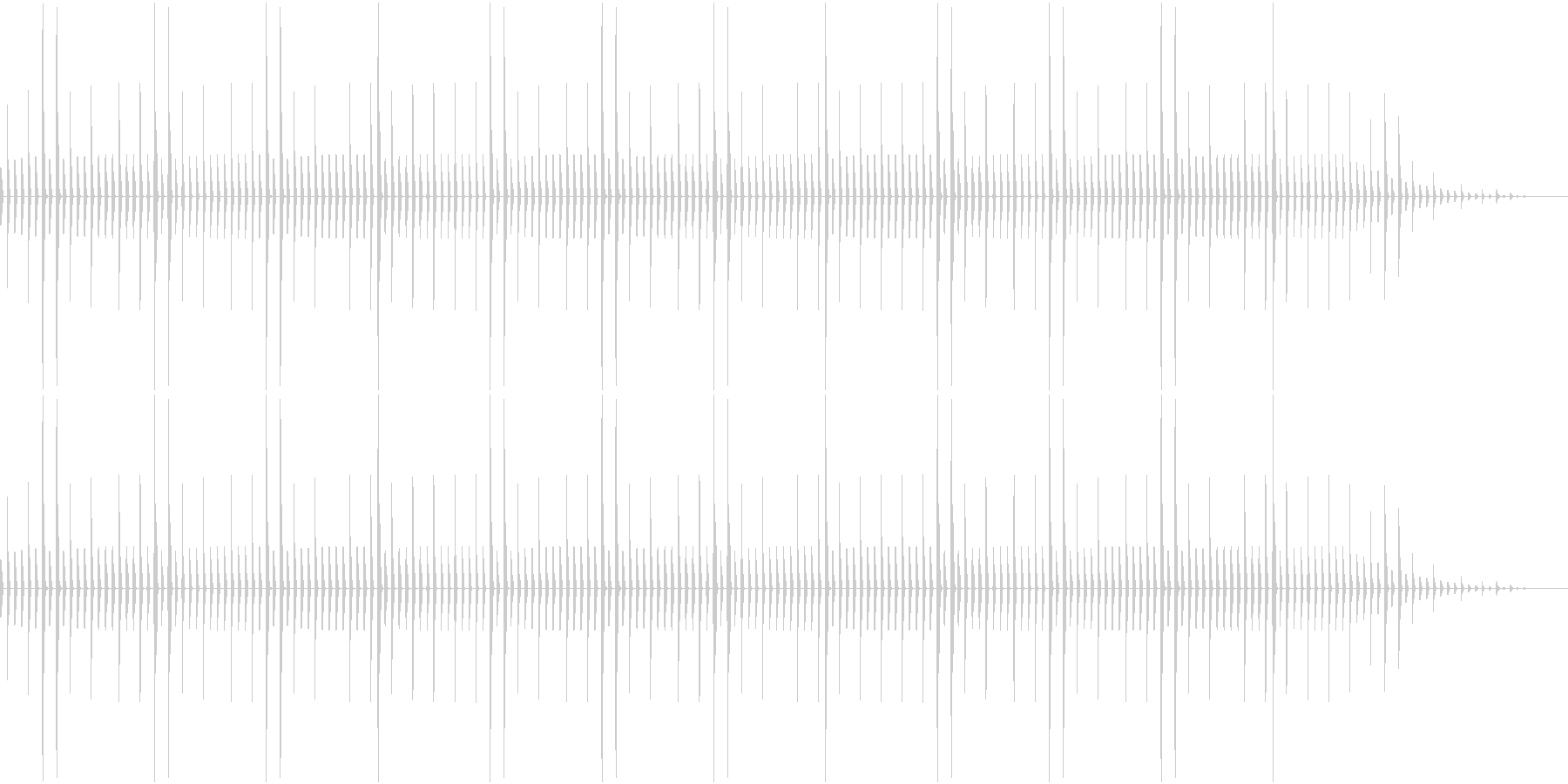 昔のパソコン音源を使ったリズムループの未再生の波形