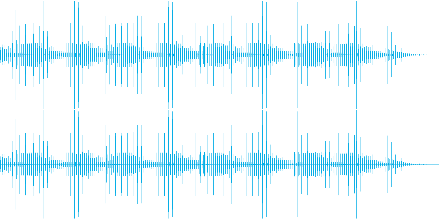 昔のパソコン音源を使ったリズムループの再生済みの波形