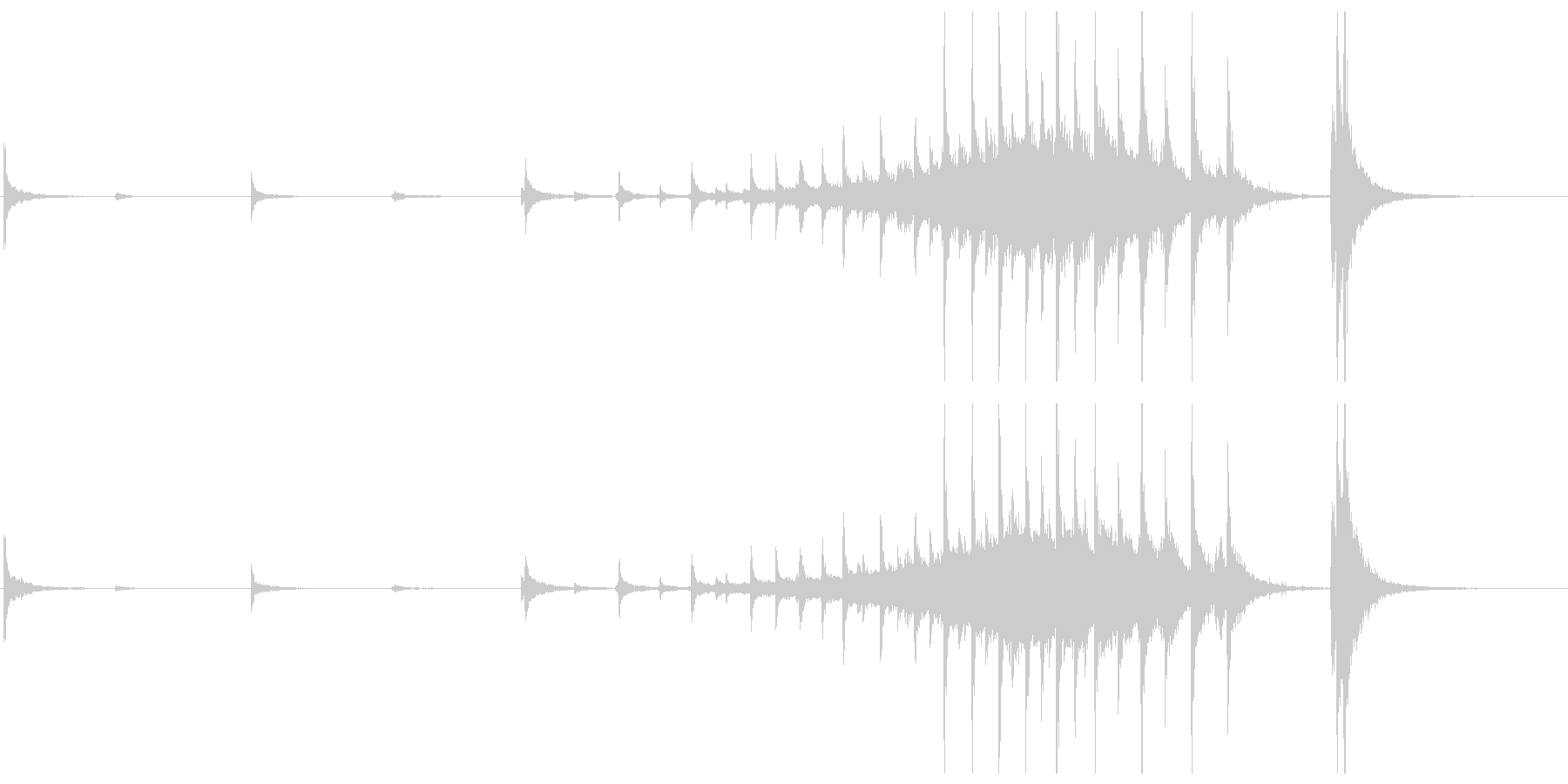 拍子木や鈴などのオープニングに最適な音源の未再生の波形
