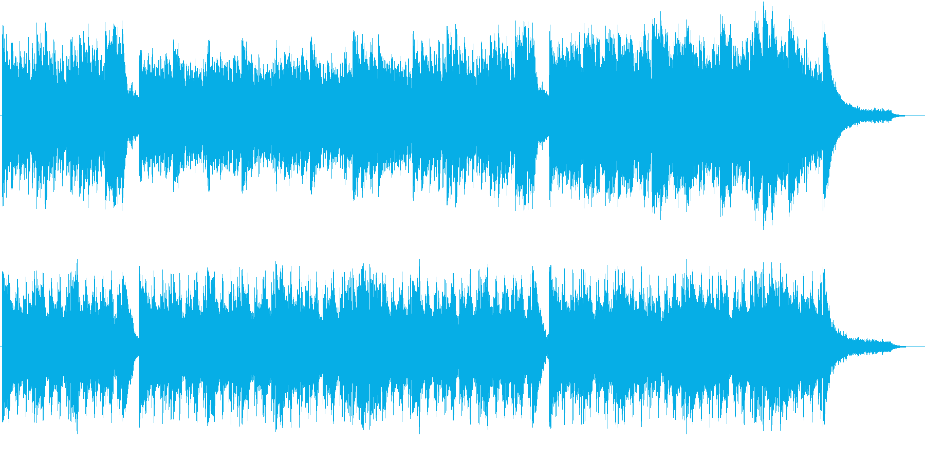 静かな朝の光に包まれるような穏やかな曲の再生済みの波形