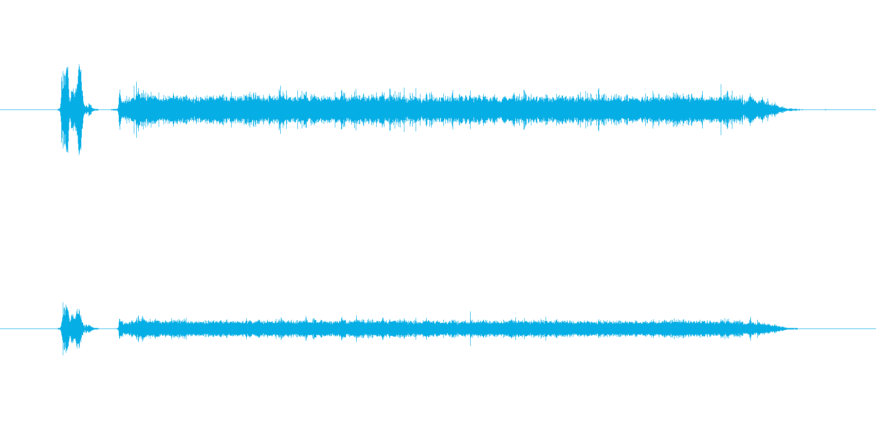 蛇口を捻り水が出る音の再生済みの波形