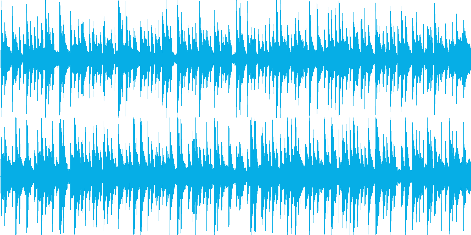 電子的な音で繰り返される楽曲です。の再生済みの波形