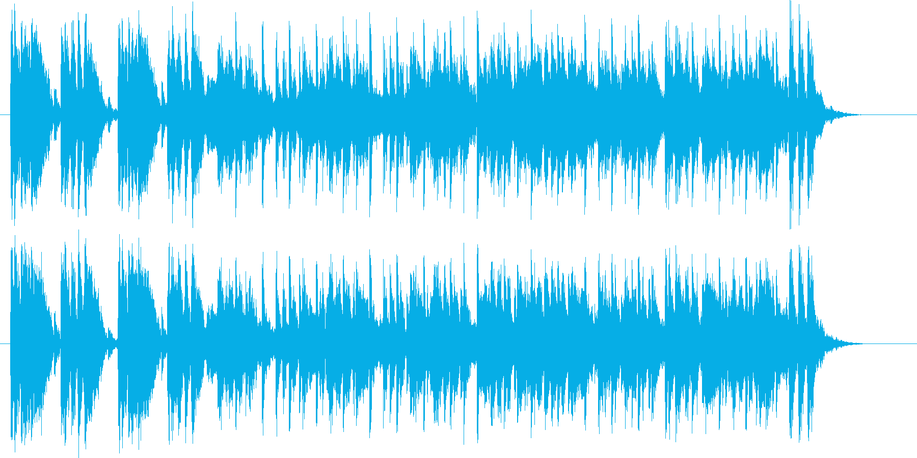 激しくテンションアップの音楽の再生済みの波形
