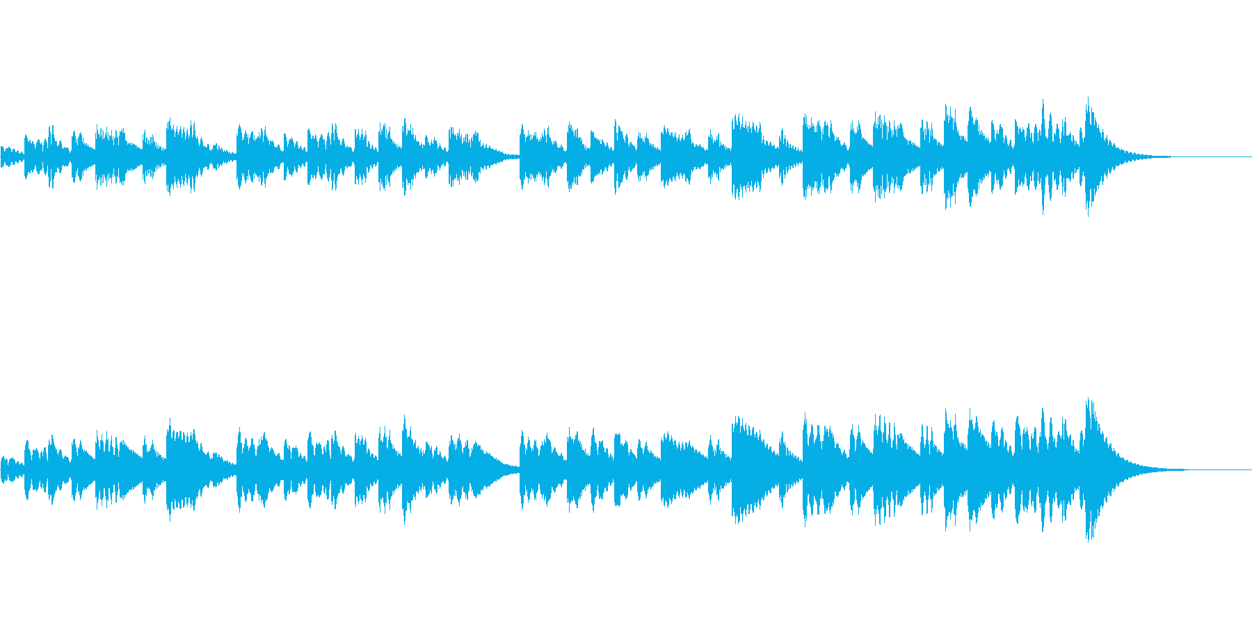 きれいなベル音のBGMの再生済みの波形