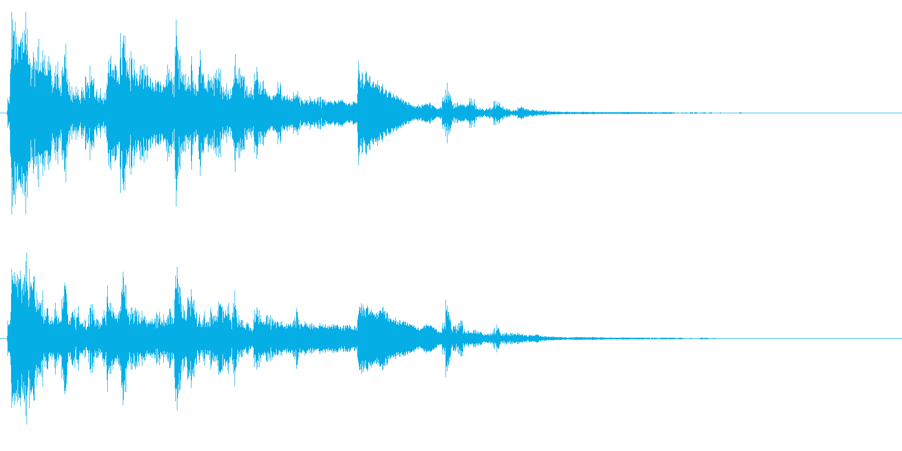 グラスに氷を入れる音の再生済みの波形