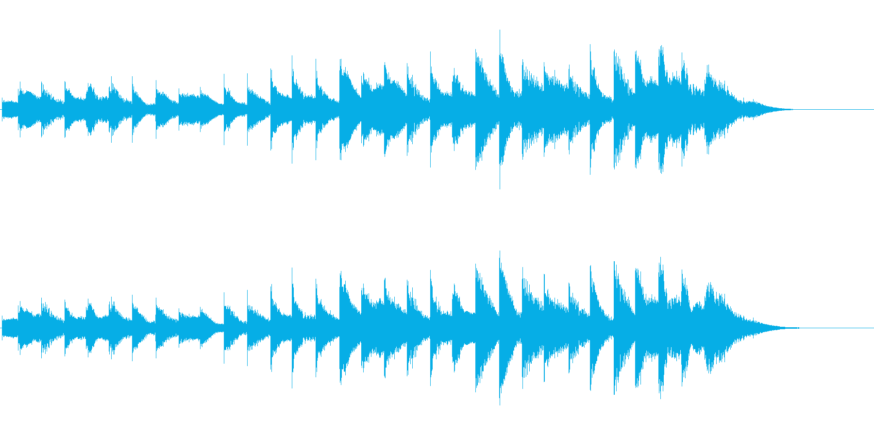 やさしい通知・案内音(高音)の再生済みの波形