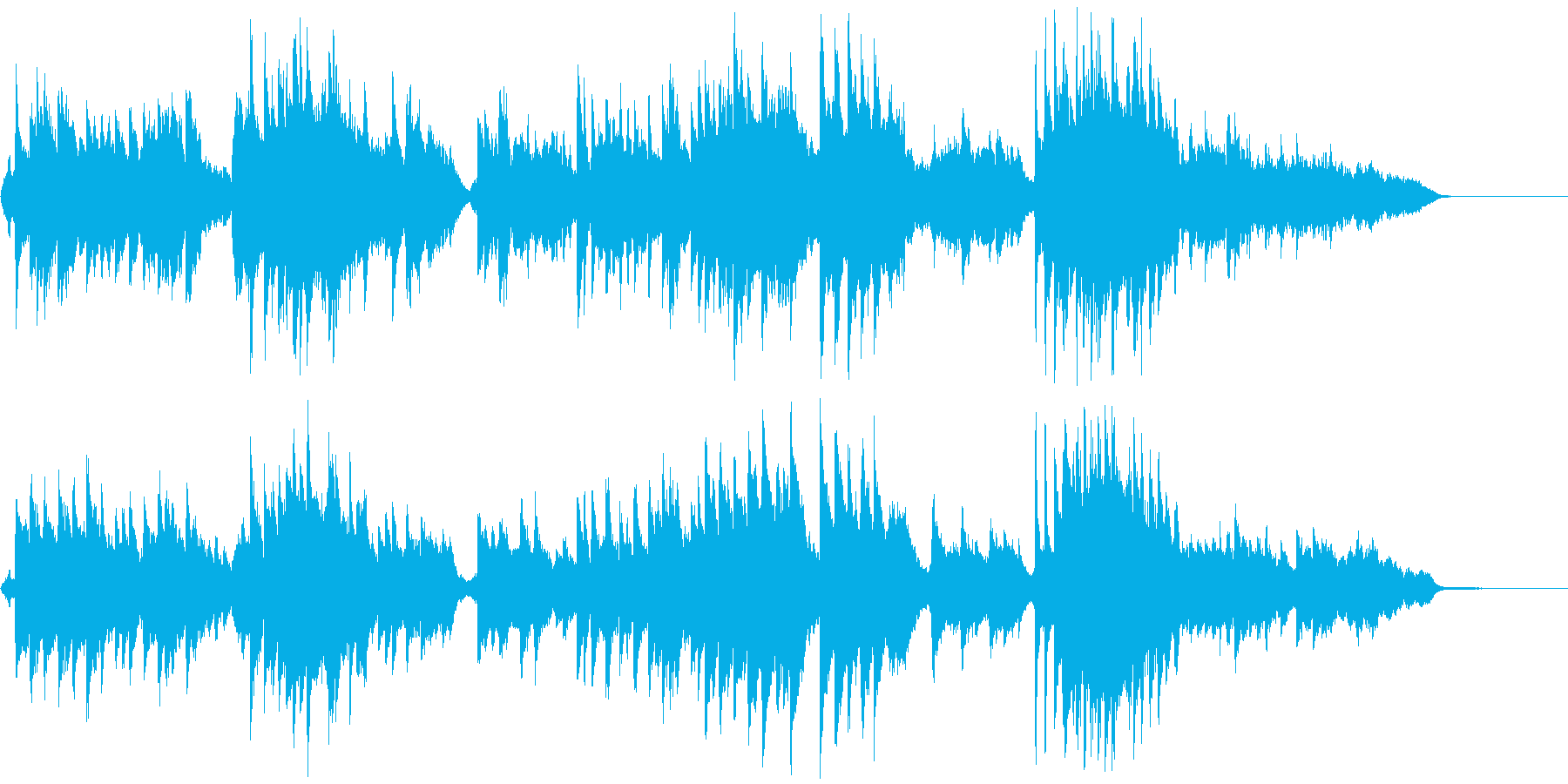 しっとりとした癒しの音楽の再生済みの波形