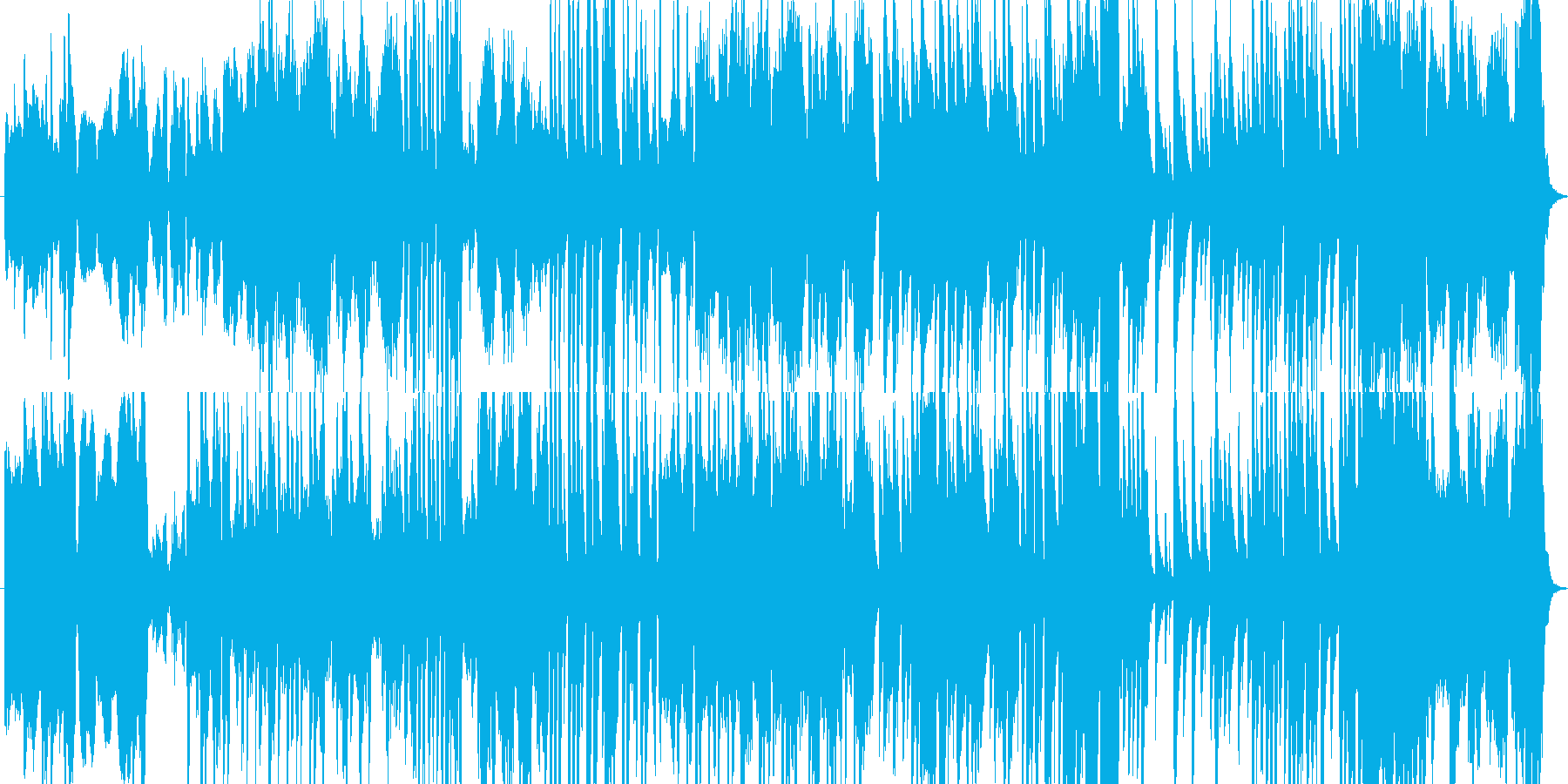 穏やかでゆるやかに流れる時間を表現した曲の再生済みの波形