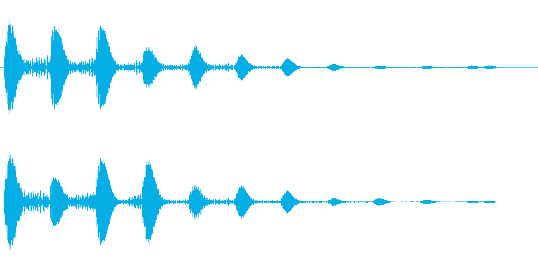 ポポポポ(高音から低く)の再生済みの波形