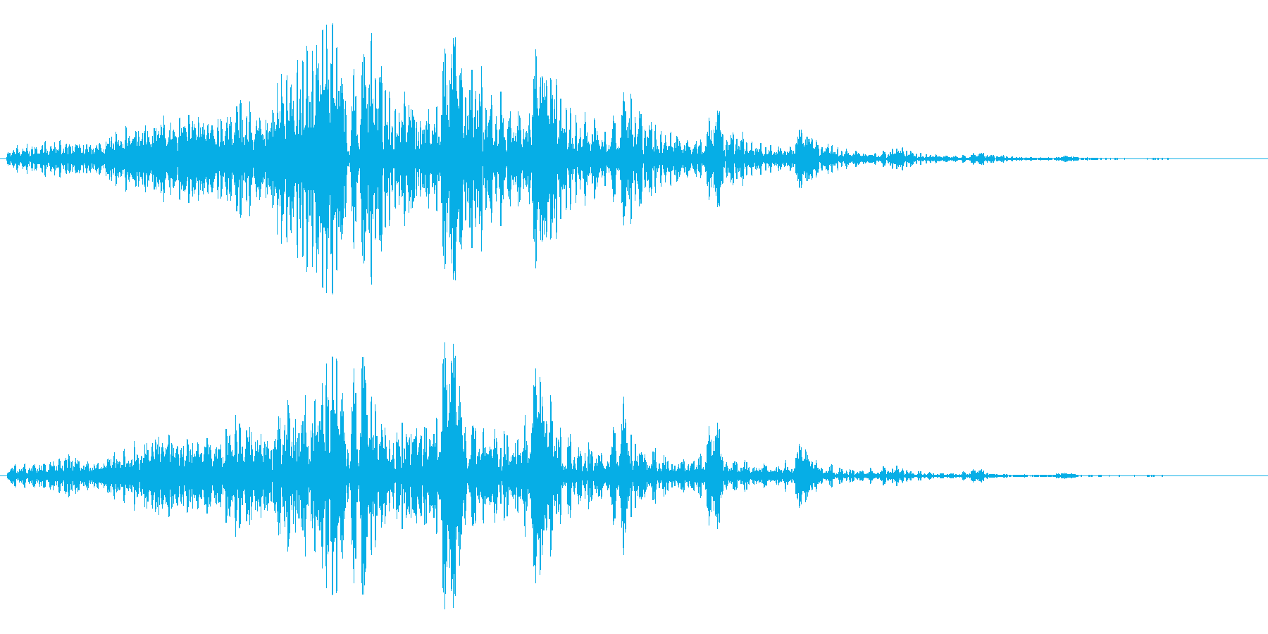 重みのあるシンセサイザーのループ曲の再生済みの波形