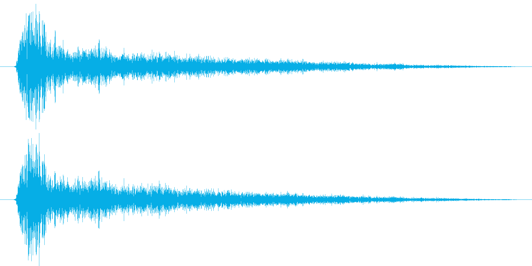 短めのノイジーな演出する音です。の再生済みの波形