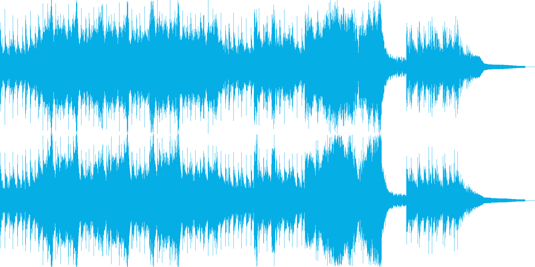 緊迫感×ノリのいいアクションバトル風の曲の再生済みの波形
