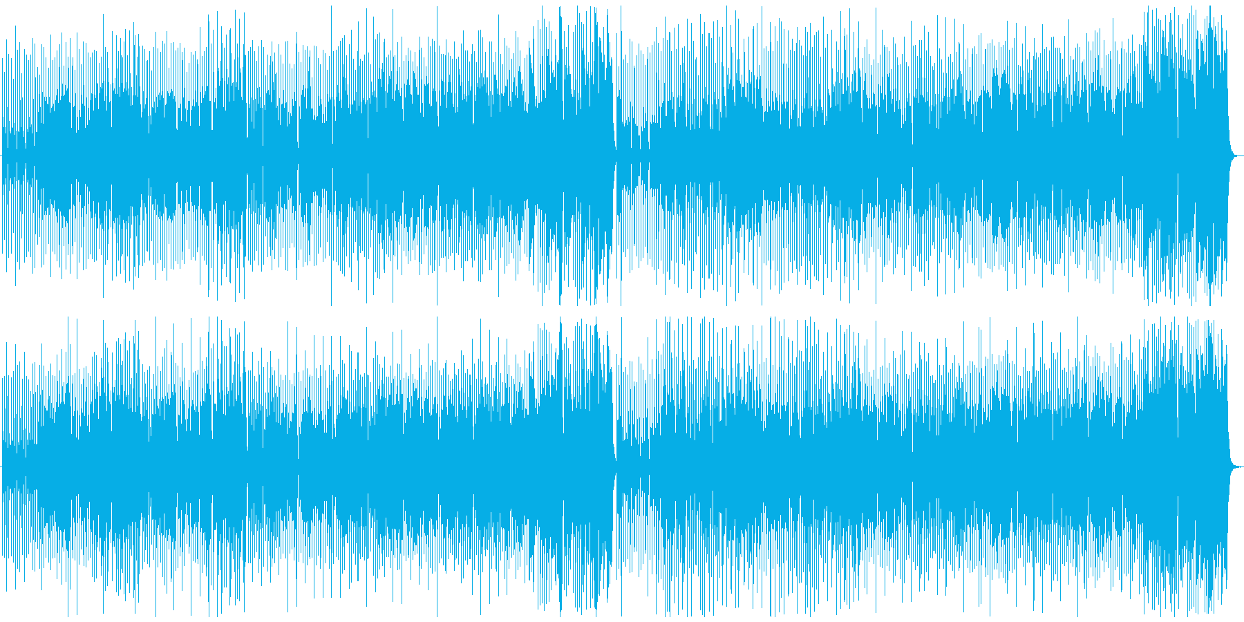 おもちゃの楽器を使ったBGM、愉快楽しいの再生済みの波形