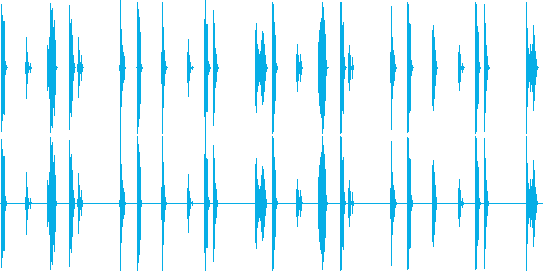 ドラムンベースを基本にした楽曲です。の再生済みの波形