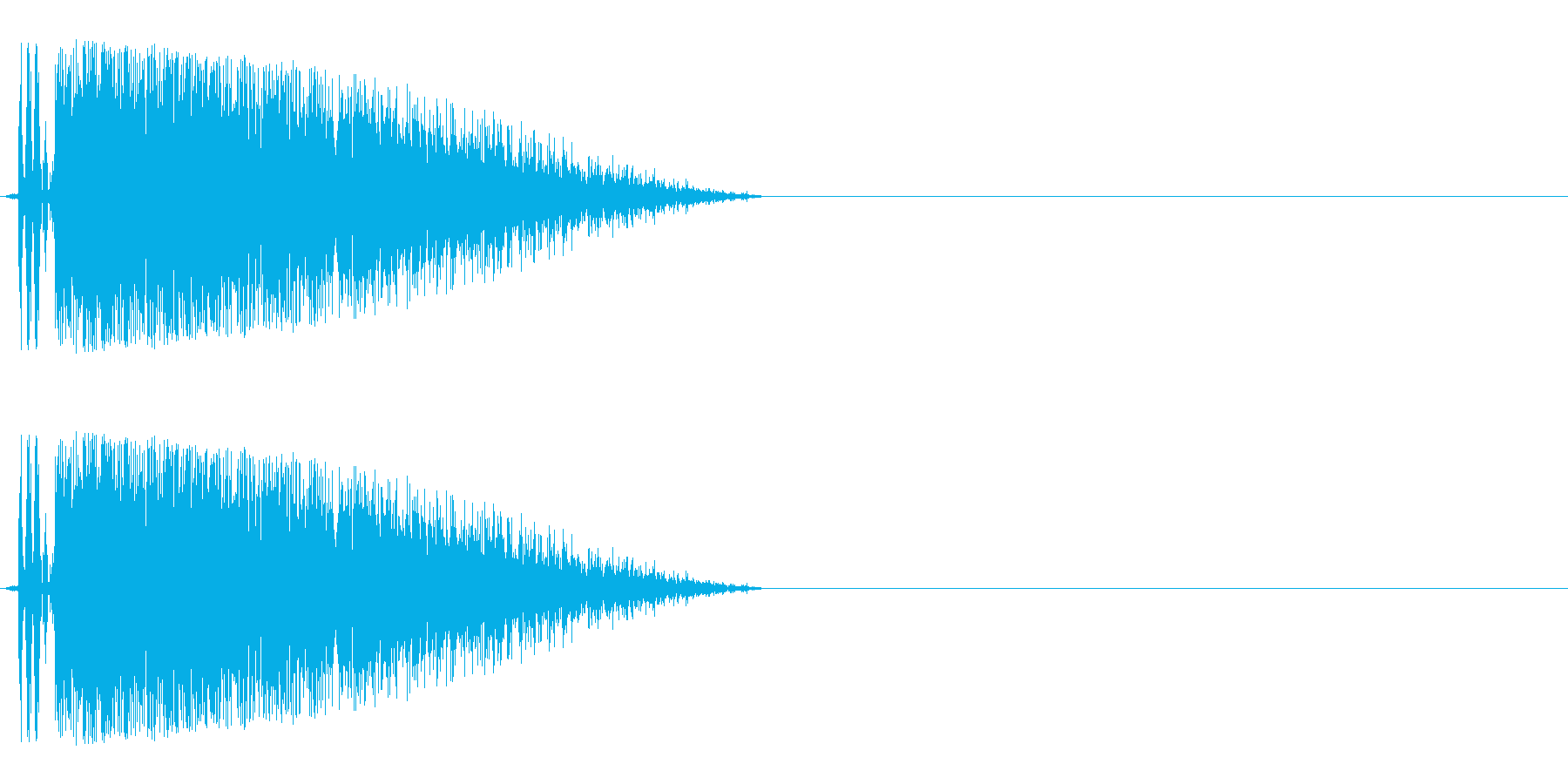 バキューン(銃声や拳銃の発砲音)の再生済みの波形