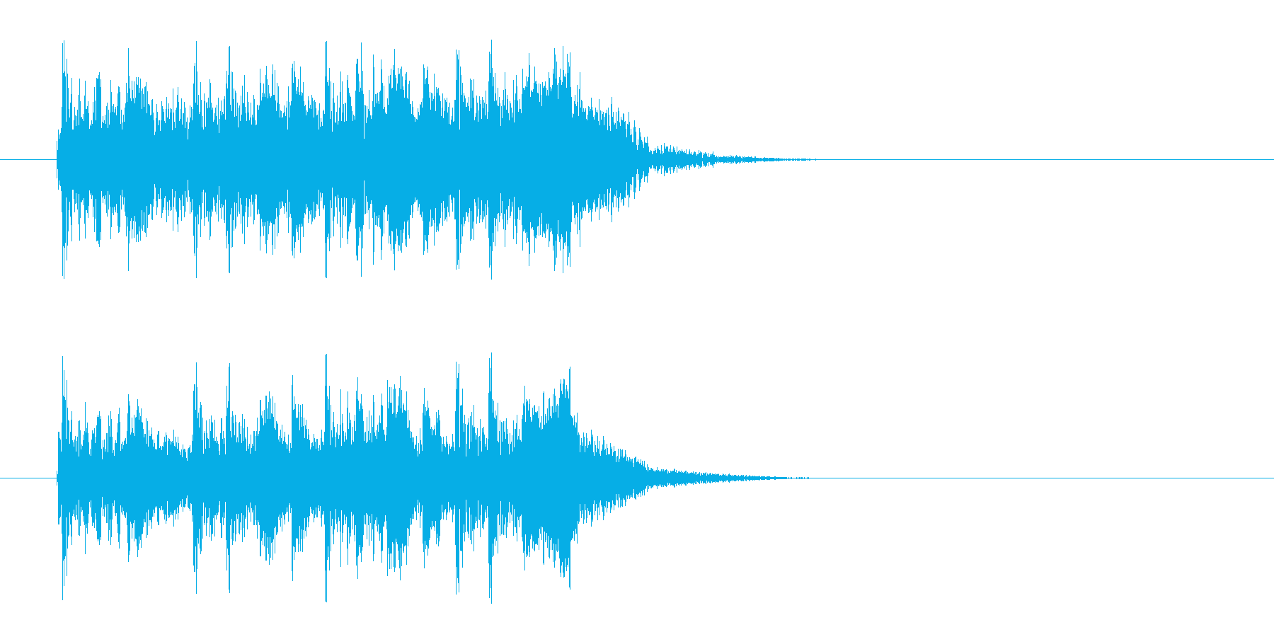激しいギターのハードロックなジングル曲の再生済みの波形