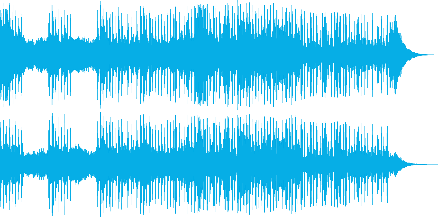 緊迫感のあるビートのきいた曲の再生済みの波形