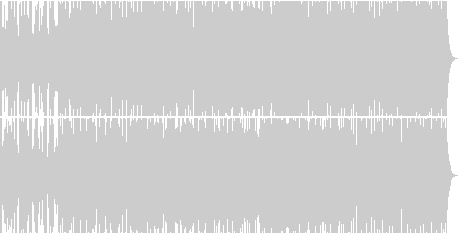 迫力ある和風の太鼓と掛け声がかっこいい曲の未再生の波形