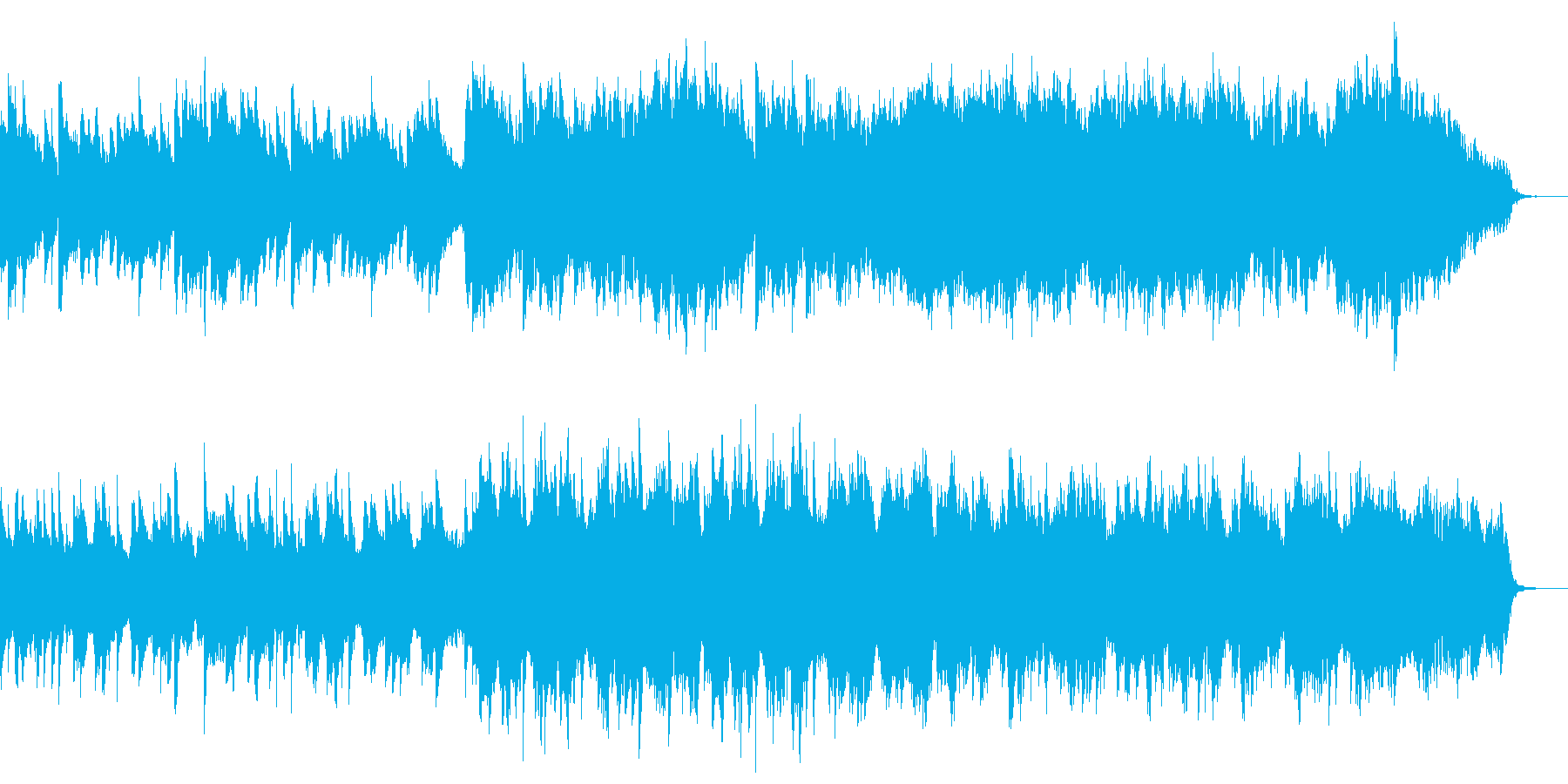 日常シーン向けのピアノストリングス曲の再生済みの波形