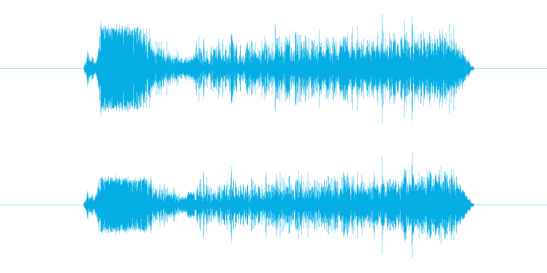 チュバーッ(高音の機械の作動音)の再生済みの波形