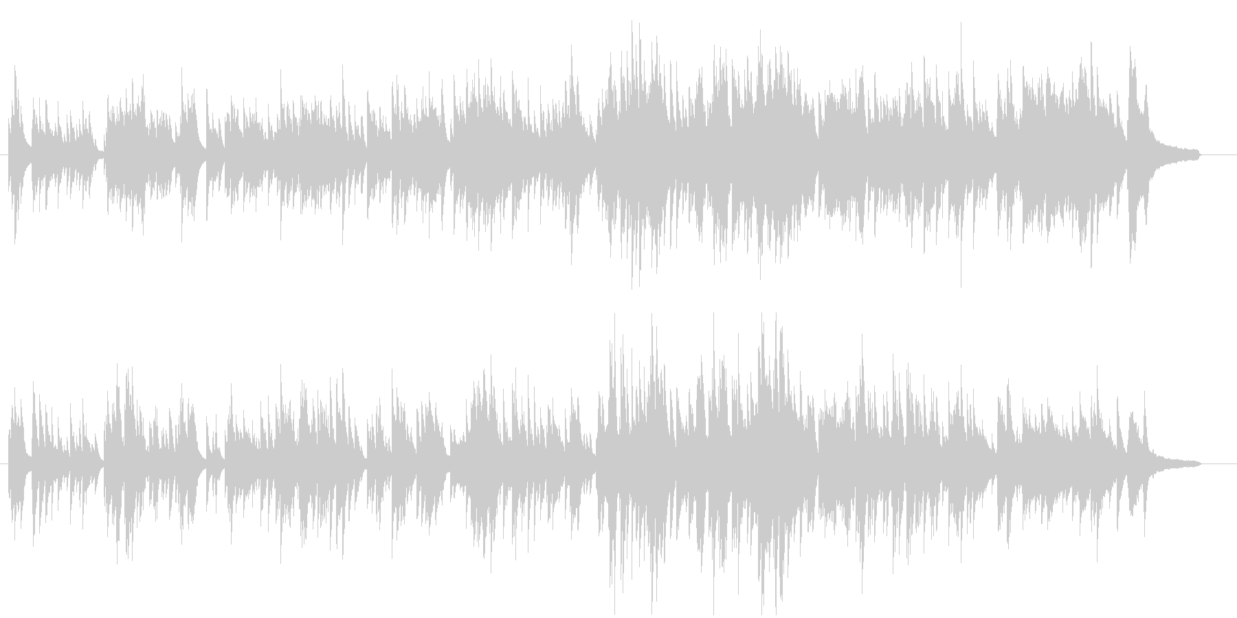 少ししっとりとした美しい感動的ピアノ曲の未再生の波形