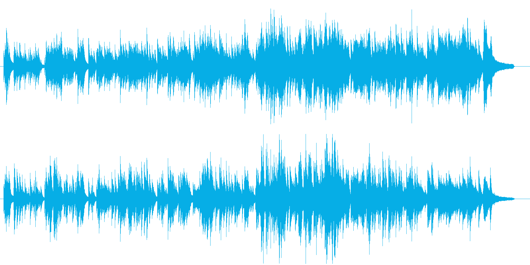 少ししっとりとした美しい感動的ピアノ曲の再生済みの波形