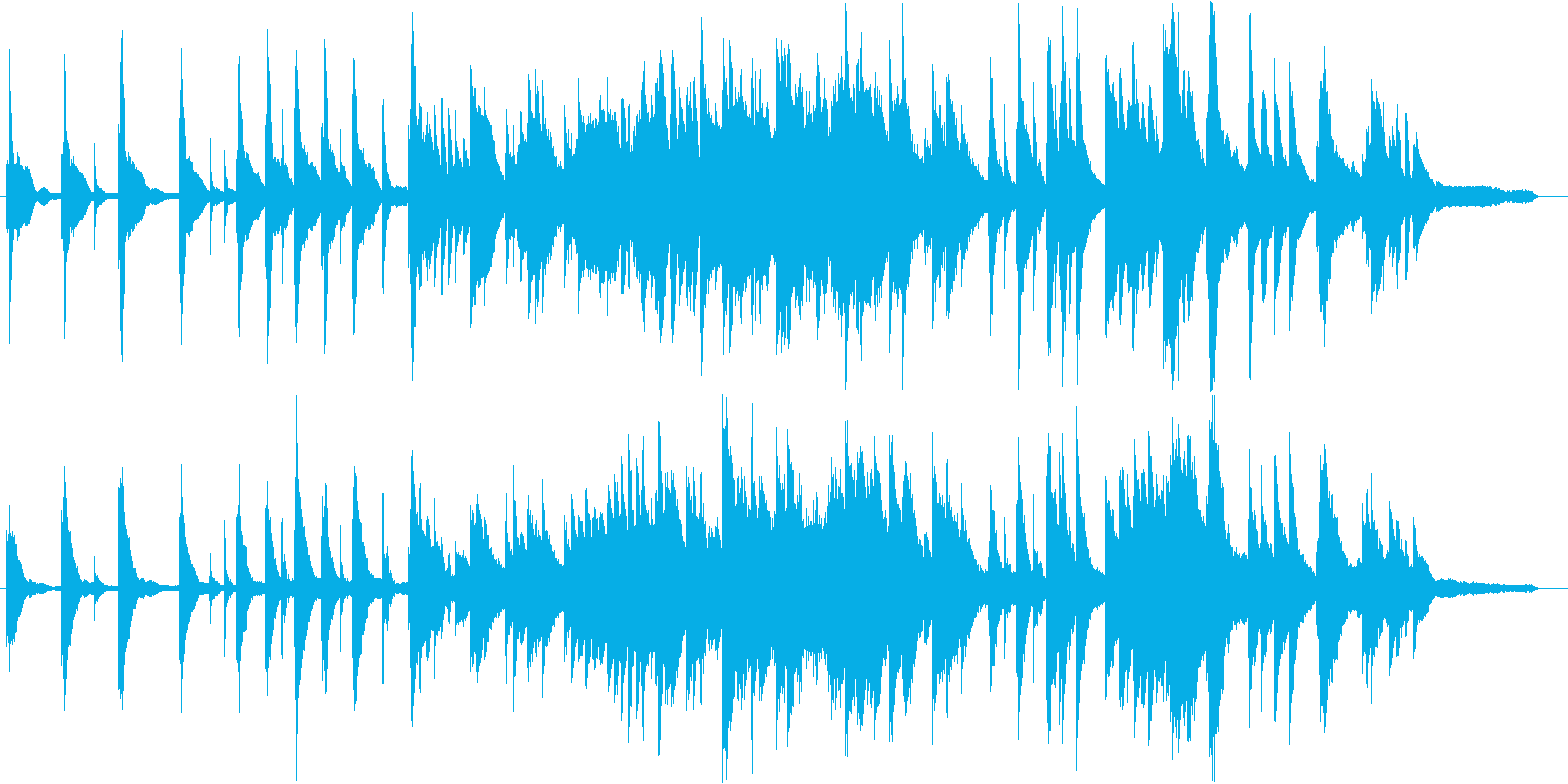 残響のような美しい高音が特徴のピアノ曲の再生済みの波形
