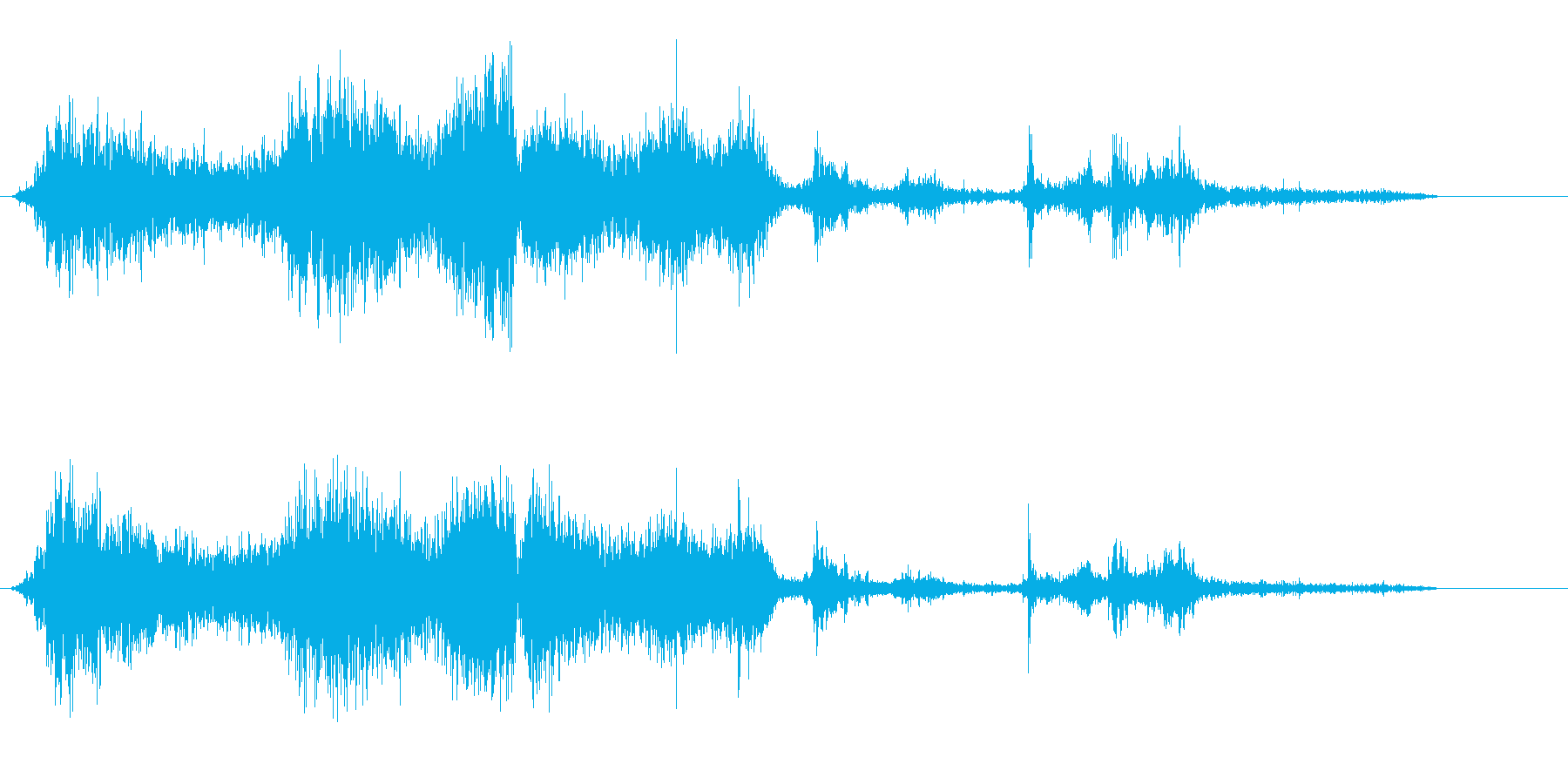 薄い紙をめくる摩擦音の再生済みの波形
